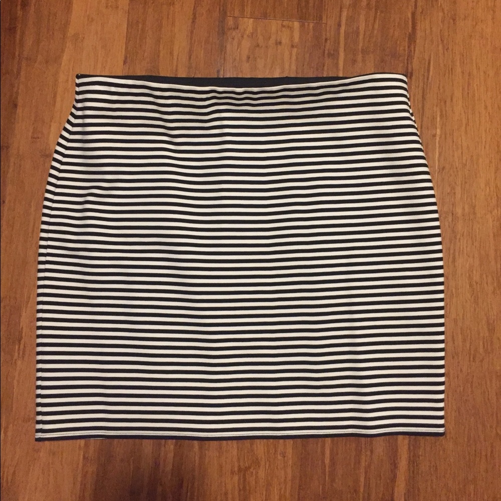 Loft Striped Skirt with Elastic Band Waist